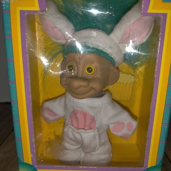 Trollkins 1998 Doll Kangaroo With Green Hair New (Box Has Wear And some Damage). - Picture 4 of 7